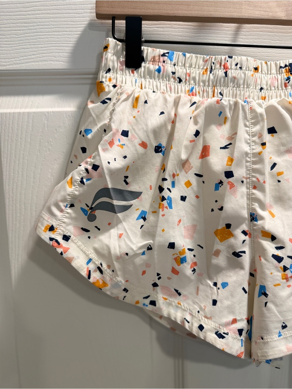 Fabletics Full Speed Mid-Rise Running Shorts-Terrazzo/Reflective Logo-Size Small - Picture 5 of 11